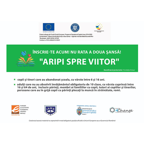 Aripi spre viitor – un proiect de tip ”A doua șansă” pentru locuitorii din Regiunea București-Ilfov